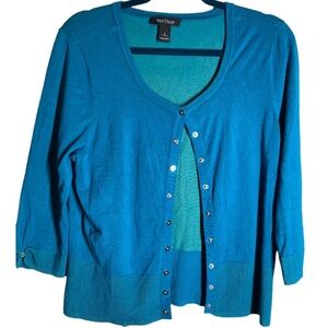 WHBM Teal Button-Up Women's Cardigan